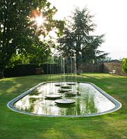The loggia garden with pool and water feature