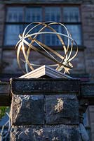 Metal sculpture - Wyndcliffe Court Sculpture Garden, St Arvans, Monmouthshire, UK. May.