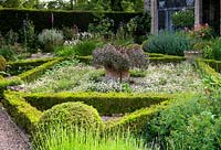 Cothay Manor, Greenham, Somerset, England summer, late June garden 