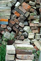 Salvaged bricks and slabs for recycling use