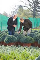 Arne Maynard and Crocus Co-Director Mark Fane talking at the nursery before the Chelsea Flower Show 2012