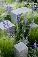 Grey blocks in flowerbed - Hope on the Horizon Help for Heroes garden. Silver-Gilt medal 