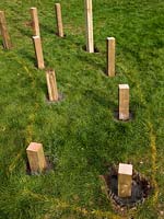Constructing a circular deck - posts cemented into holes