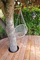 Constructing a circular deck - decks with tree and hanging chair
