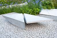 Concrete seat - RHS Chelsea flower show 2014  Waterscape Garden - awarded gold medal