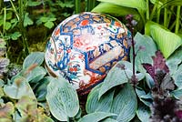 Detail of ceramic globe. Arita, RHS Chelsea Flower Show 2014. 
