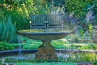 The water garden with bench 