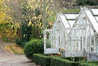 Old Victorian greenhouses in Autumn - Ston Easton Park Hotel, Somerset