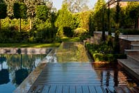 Modern garden with pool and decking