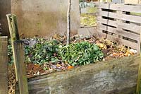 Compost heap with vegetable waste