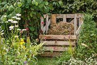 Wooden compost bin, The Visible Garden, RHS Hampton Court Flower Show 2014