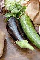 Fresh eggplant and zucchini. PUURLAND is web shop to order local food.