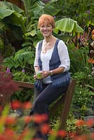 Owner of The Secret Garden of Louth - Jenny Grasham. Lincolnshire. August 2014. Summer.