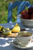 Lemon tea in an English summer garden