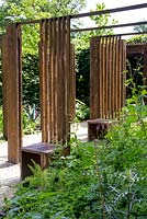 Vertical wooden landscaping, Le Jardin des Pecheresses, The Sinner's Garden, Festival des Jardins International 2014, Chaumont sur Loire