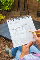 Sketching a plan for the garden design