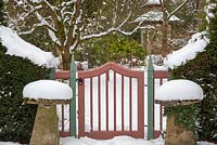 Gateway to the Cottage Garden, Highgrove in snow, January 2013