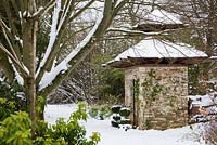 The Indian Gate covered in snow, Highgrove Garden, January 2013
