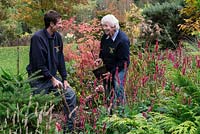 Mary Benger with her grandson, Michael Pritchard, who now works regularly alongside her in the garden.