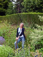 Julia Whiteaway in her one-acre country garden where the planting is design to meld with the wider, rural landscape.