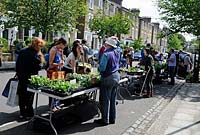 Wilberforce Road Gardeners community plant sale held in street, London