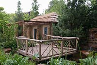 Basotho style building with wooden balcony - The Sentebale Garden, RHS Chelsea Flower Show 2015 