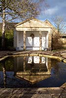 The Temple reflected in the water of the pool garden