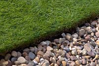 Perfectly cut and edged lawn, close up