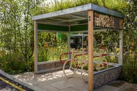 Wildlife friendly bike shelter by Green Roof Shelters - Community Street - RHS Hampton Court Flower Show 2015