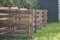 A Three Bin Composting system constructed from Upcycled wooden pallets