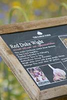 Sign for Red Duke Wight. The Garlic Farm. Isle of Wight. 