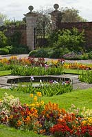 A view of the West Walled Garden at Doddington Hall and Gardens in May