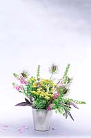 Herb and wildflower arrangement - fennel, sage, nigella and galega. Styled by Lynn Keddie, July