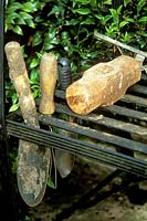 Rusting garden tools