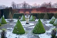 Topiary cones at Levens Hall and Garden, Cumbria, UK. 