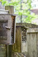 Home made bug-houses for solitary bees and other insects.