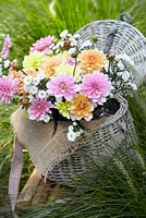Dahlia bouquet in pastel tones