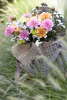 Dahlia bouquet in pastel tones