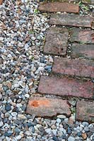 Detail of Brick and gravel path