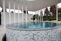 Modern outdoor pavilion with a plunge pool 