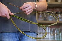 Weave and bend the Willow stems into the shape of a heart