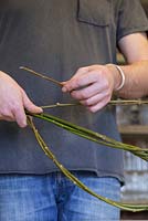 Weave and bend the Willow stems into the shape of a heart