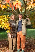 The late Iain Grahame with his wife, Bunny Campione, beneath Acer triflorum.