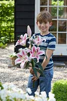 Boy with lilies