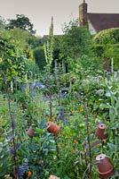 Informal vegetable garden with cottage beyond. Garden: Rustling End Cottage, Hertfordshire. Owners: Mr and Mrs Wise
