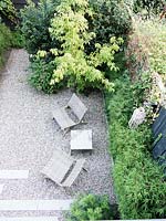 Small suburban garden viewed from above
