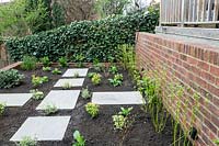 Finished raised border complete with planting