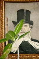 Painting on interior wall. Villa Singer Garden. Milan. Italy
