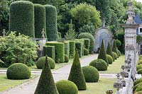Formal garden at Chateau de Brecy, Normandy, France