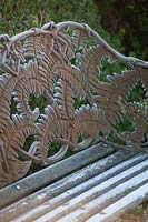 Fern frond metal bench.